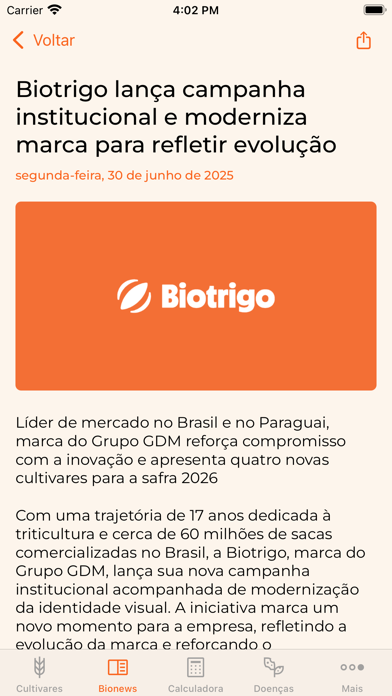 BIOTRIGO Genética Screenshot