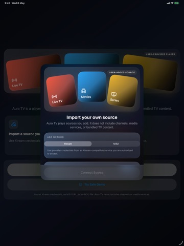Aura TV: IPTV Player iPad screenshot
