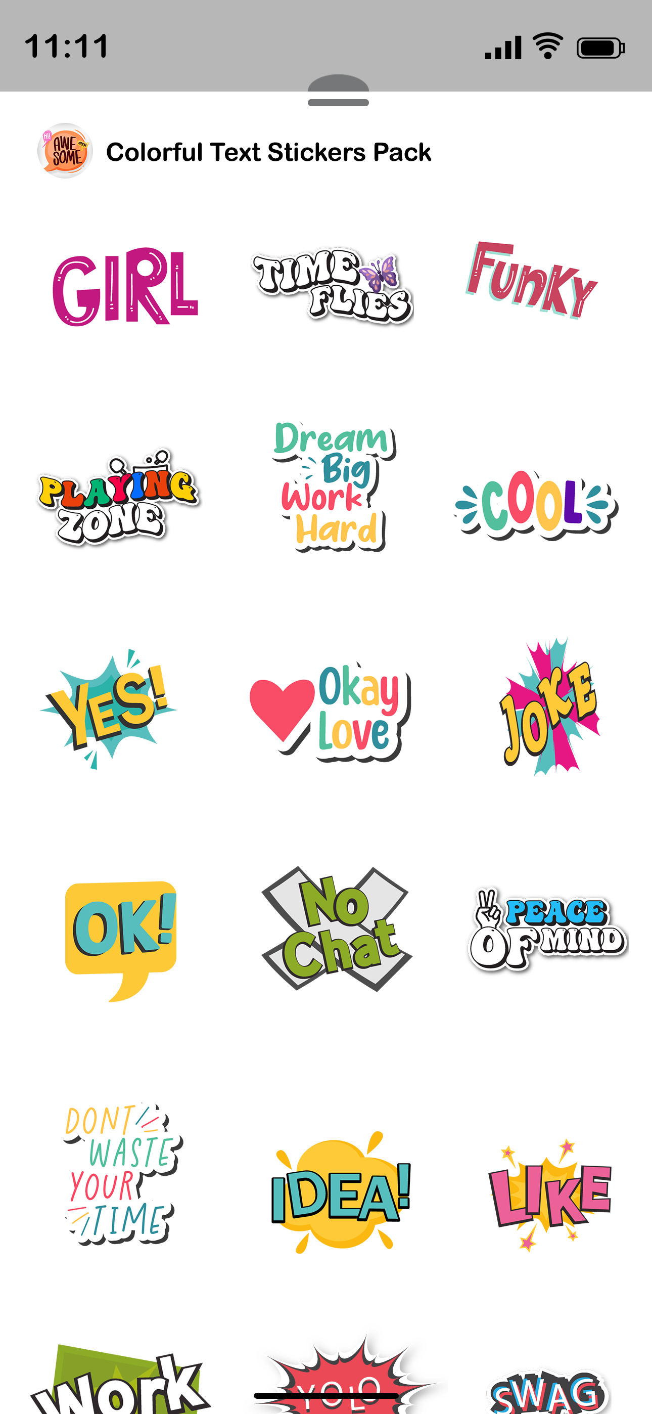 Colorful Text Stickers Pack screenshot 3