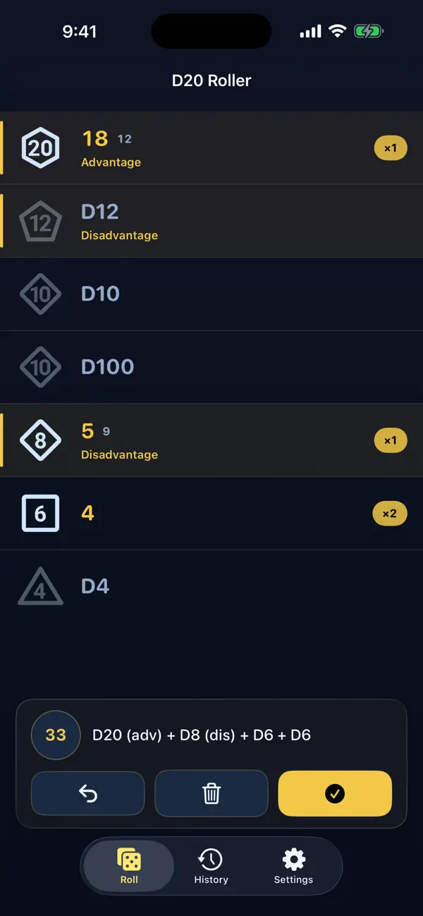Screenshot #1 pour D20 Roller