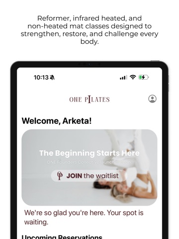 ONE Pilates App iPad screenshot