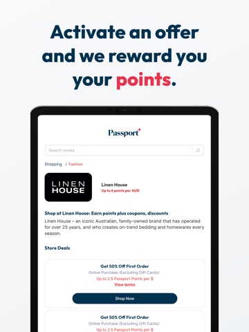 Passport Rewards iPad screenshot