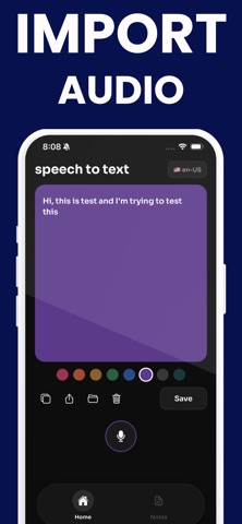 Transcribe Speech to Text Note screenshot