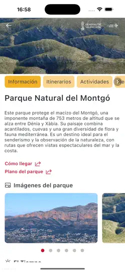 Captura de pantalla de Gva Parcsnaturals en iPhone 4