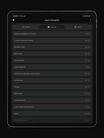 Java Compiler(Pro) iPad screenshot