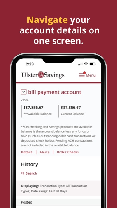Ulster Savings Bank Screenshot
