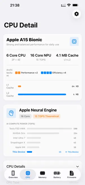 CPU X screenshot 2