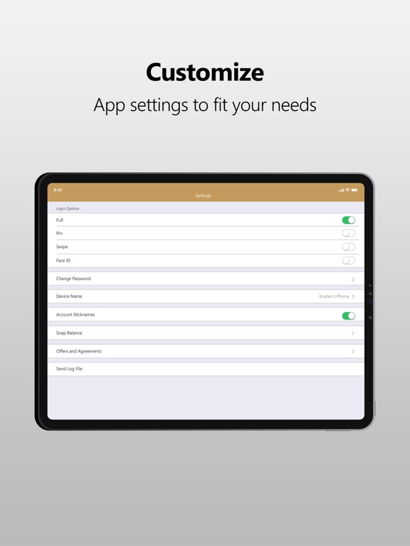First Heritage Bank Mobile iPad screenshot 6 - Finance app