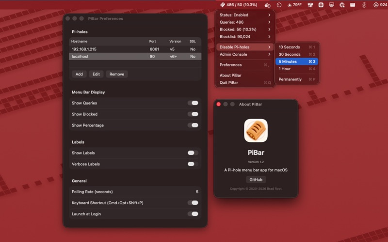 Screenshot #1 pour PiBar for Pi-hole