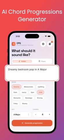 Chord Progression Generator □ iPhone screenshot