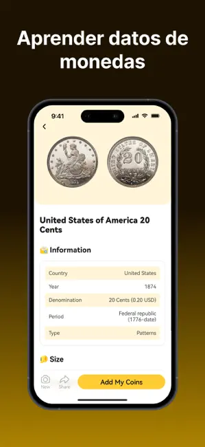 Identif. & valor de monedas iPhone screenshot 4