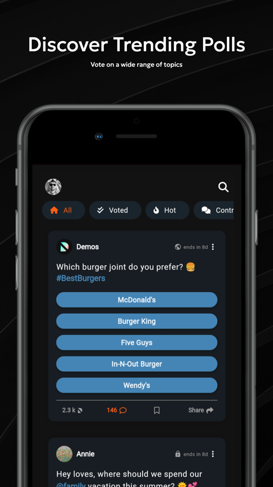 #4. Demos: Polls, Debate, Contests (iOS) By: GoodVibesLab