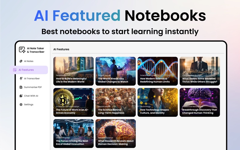 Screenshot #2 pour AI Notebook: Notes & Summaries
