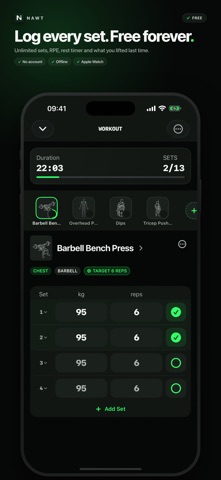 Workout Tracker & Log – NAWT Screenshot 1 of 7