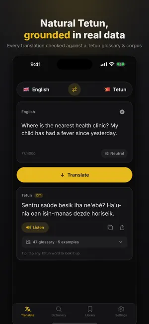Tetun Translator Pro screenshot 1