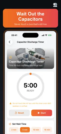 Captura de pantalla de HV Safety For EV Technicians en iPhone 4