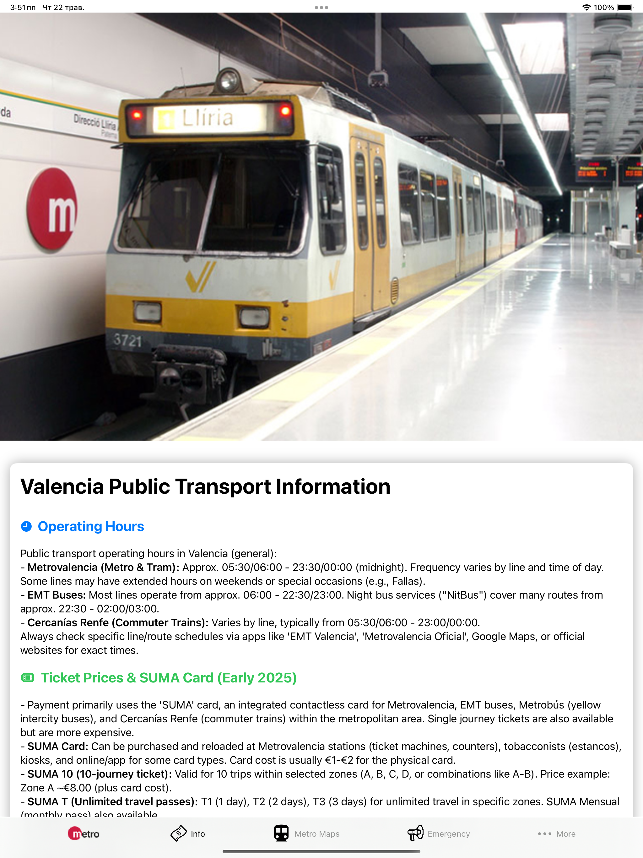Valencia Subway Map