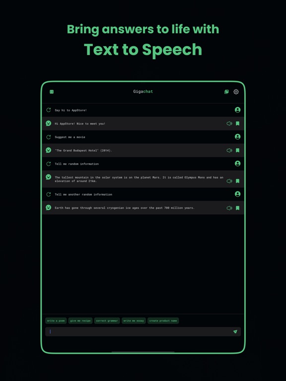 Gigachat: Chatbot AI Assistant iPad screenshot 3 - Productivity app