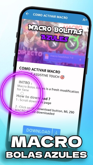 Macro Bolas Azules Screenshot
