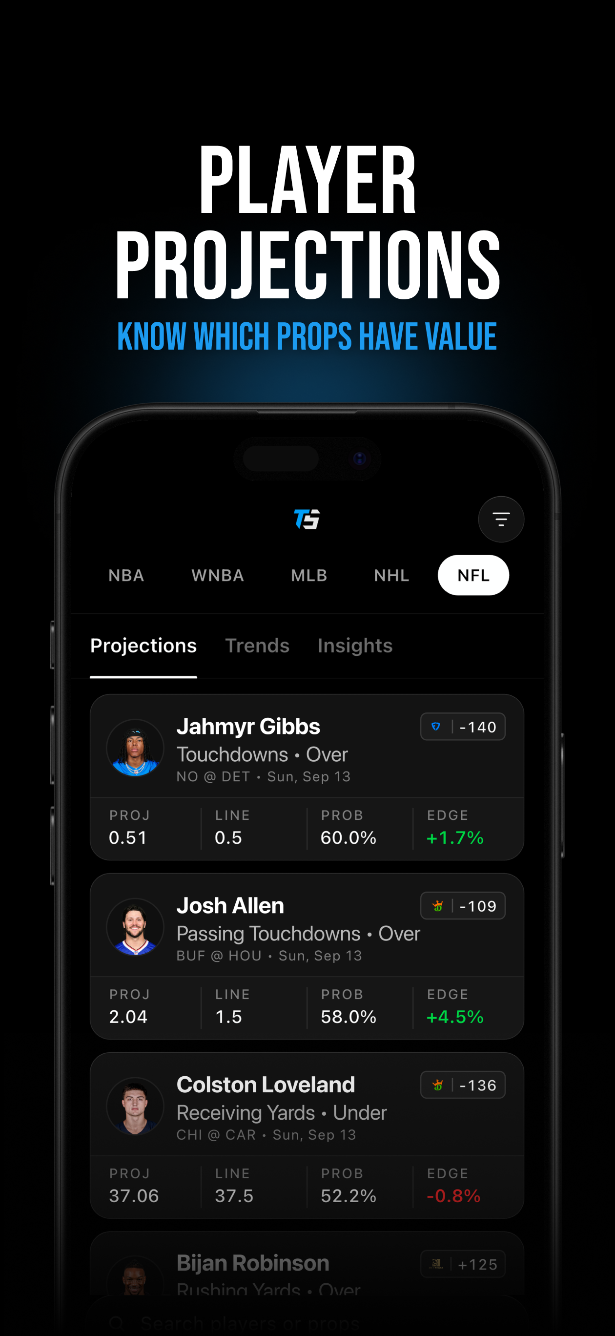 Toad Sports: Prop Pick Finder