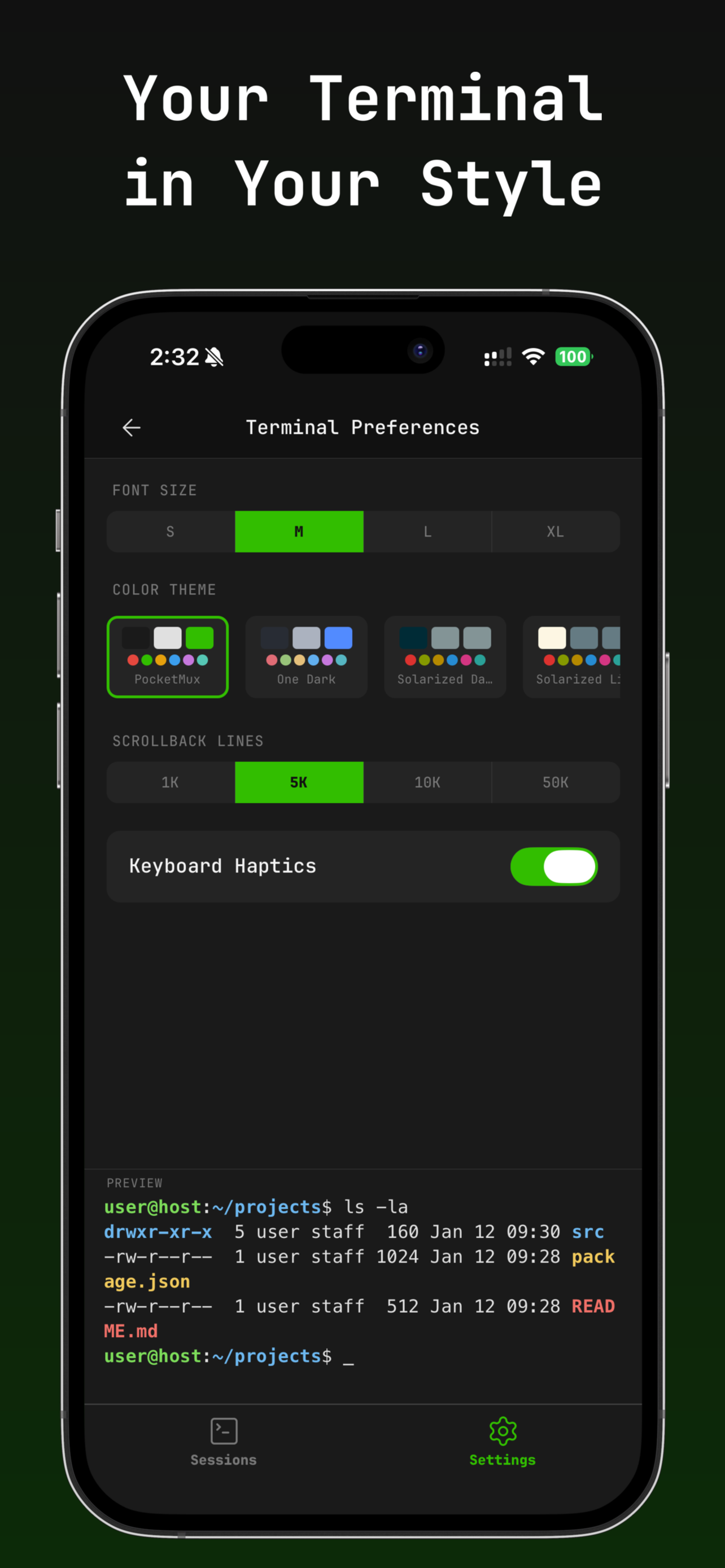 Pocketmux: Remote tmux access screenshot 3