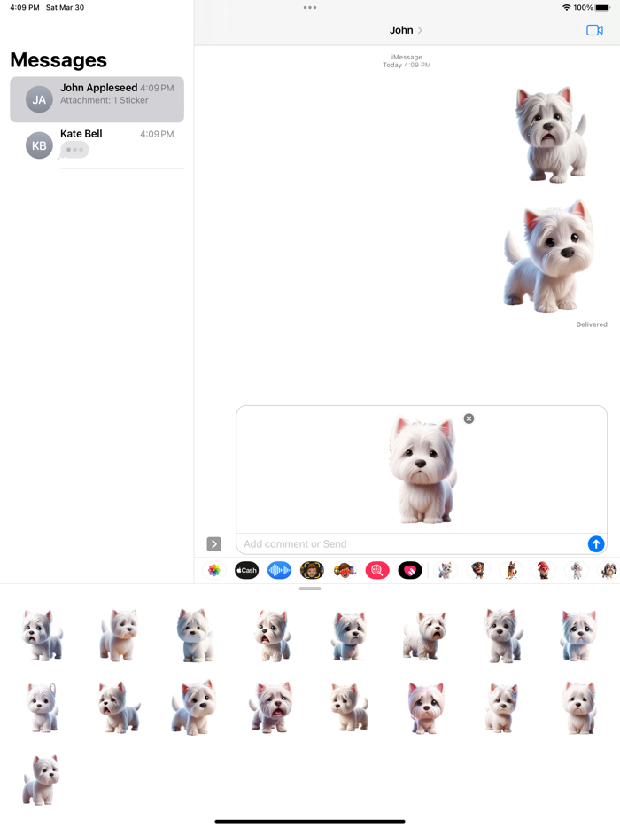 Sad Westie Stickers