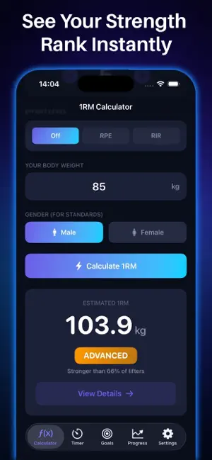 MaxOut 1RM Strength Calculator screenshot 2
