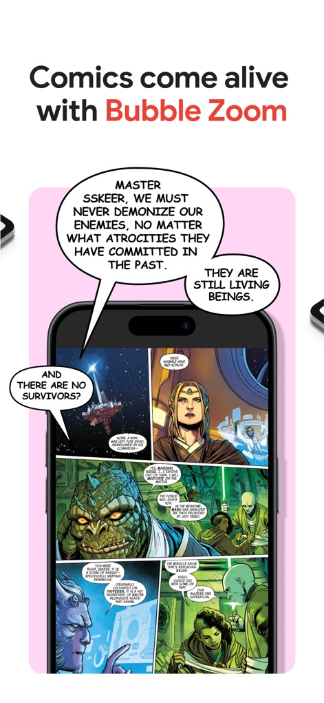 Google Play Books & Audiobooks - Plongez dans l'univers des bandes dessinées grâce à la technologie Bubble Zoom qui magnifie les bulles de dialogue, rendant la lecture des cases encore plus dynamique et immersive.