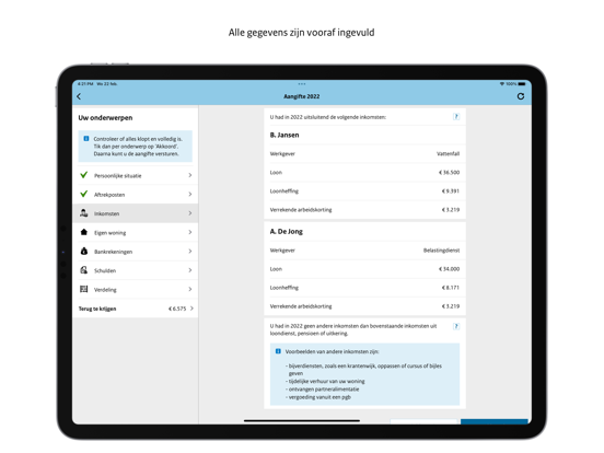 Aangifte Inkomstenbelasting iPad app afbeelding 5