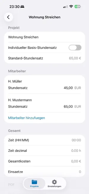 HandwerkTrackerApp screenshot 1