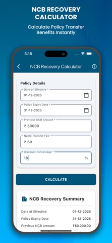 Motor Car Insurance Calculator iPhone screenshot