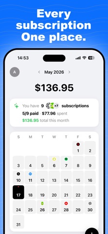 Subscription Manager: Subzly Screenshot 1 of 5