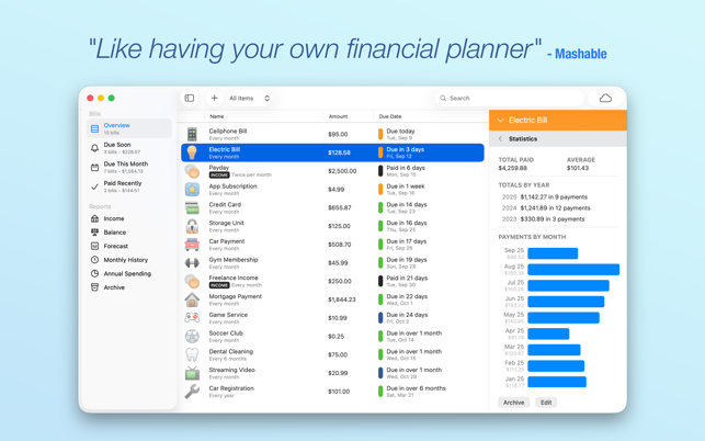 Chronicle - Bill Organizer Screenshot