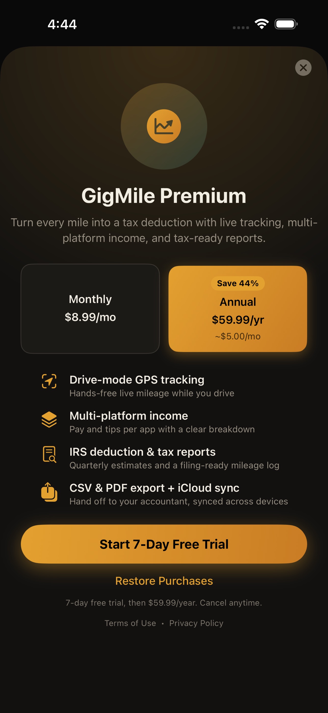 Screenshot 2 of GigMile: Mileage & Gig Income