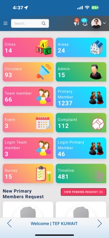 Admin TEF KUWAIT screenshot