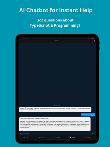 Learn TypeScript | Code & Run iPad screenshot