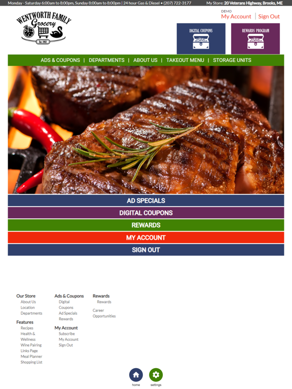 Wentworth Family Grocery iPad screenshot 1 - Business app