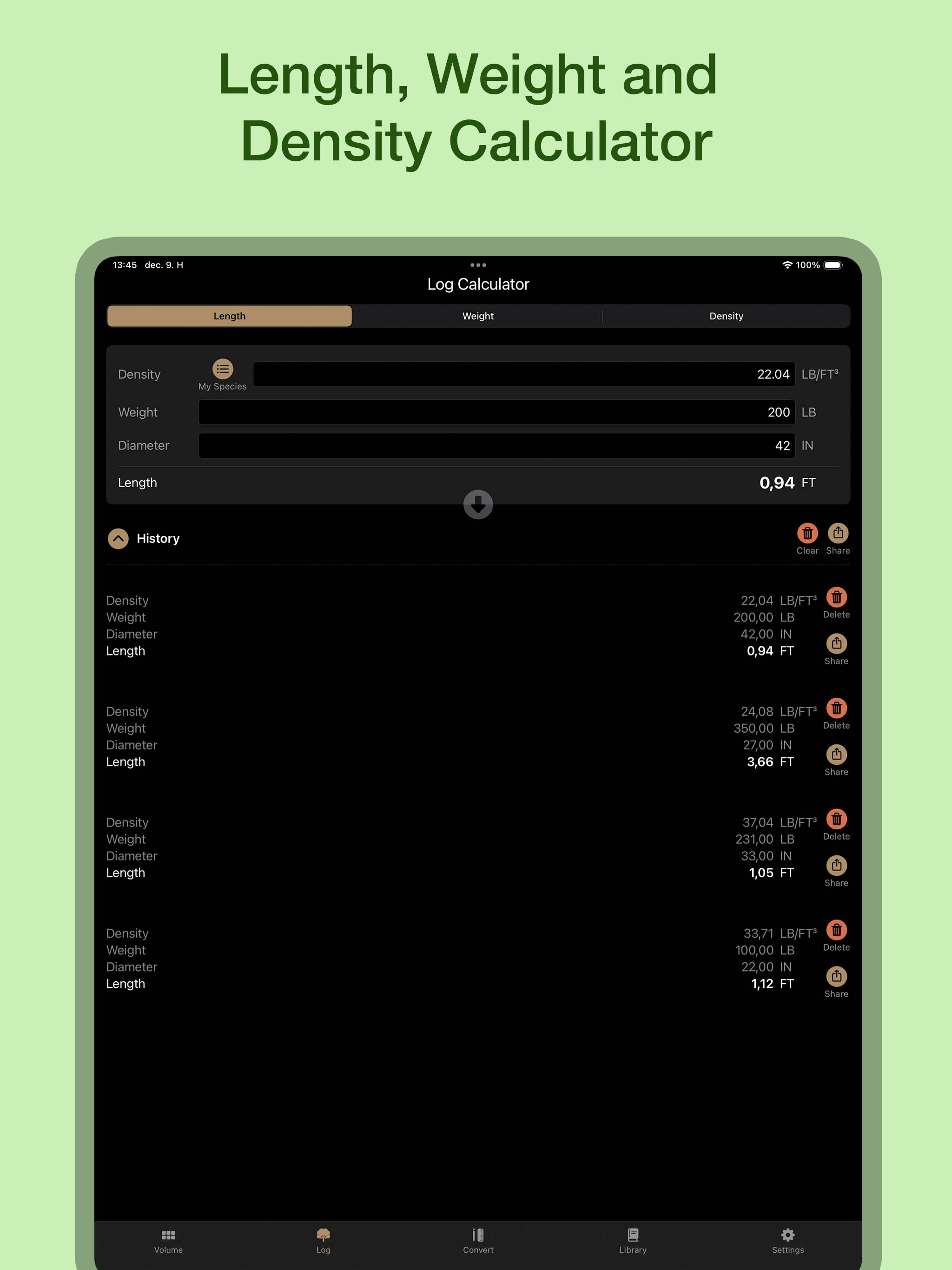 Wood Log Calculator