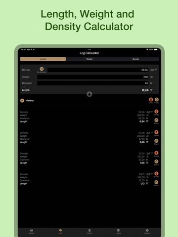 Wood Log Calculator iPad screenshot