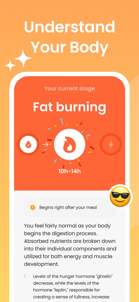 Fasting App: Tracker & Timer - This tool provides clarity on the body's 'Fat burning' stage and offers detailed explanations of metabolic processes during fasting.