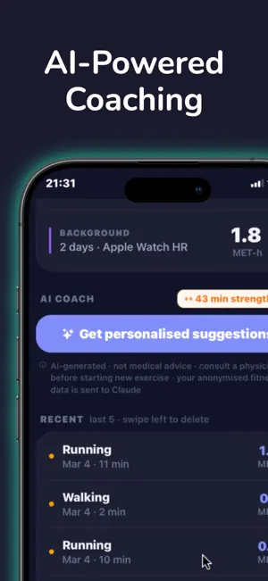 Verve: MET Fitness Tracker screenshot 3