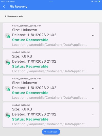 Photo Recovery & File Restore iPad screenshot