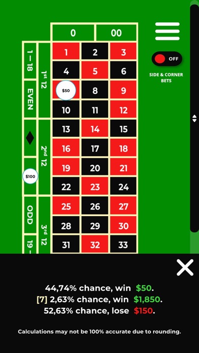 Roulette Profit Calculator Screenshot