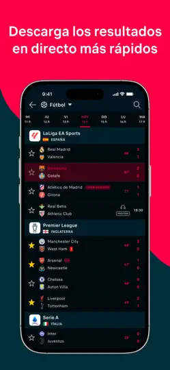 Captura de pantalla de Flashscore: Resultados En Vivo en iPhone 1