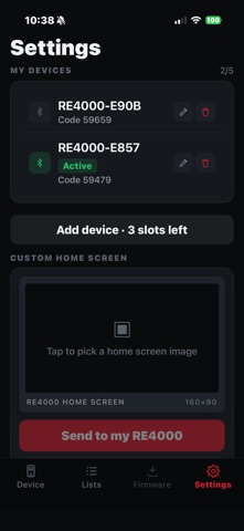 RE4000 Connect iPhone screenshot