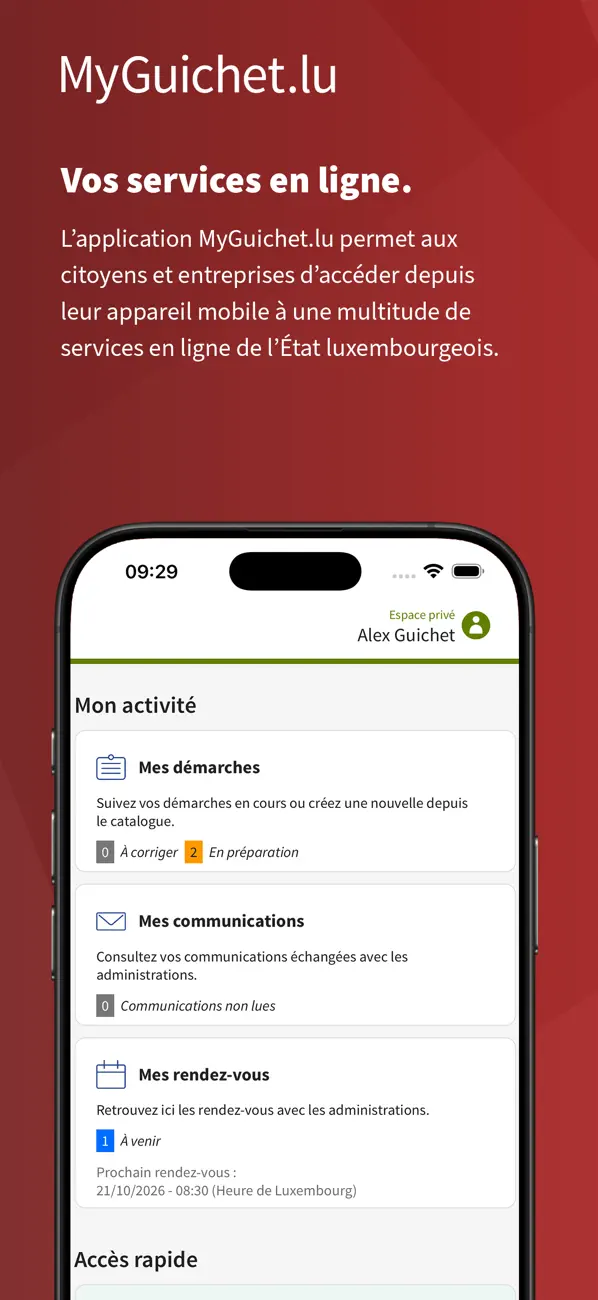 Screenshot #1 pour MyGuichet.lu