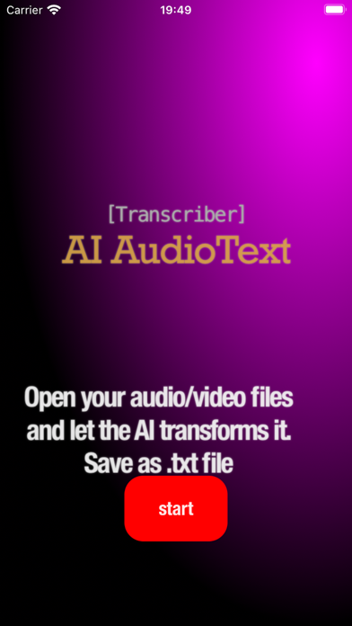 Screenshot #1 pour AI AudioText Transcriber