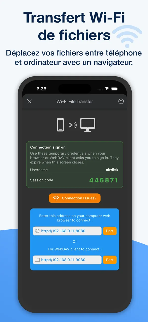 Screenshot #2 pour AirDisk: Transfert de fichiers
