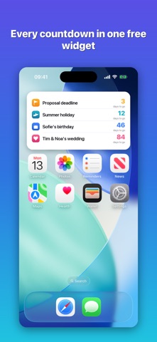 Countdown Widget: NanoCount iPhone screenshot