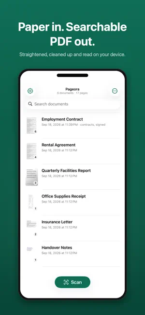 PDF Document Scanner: Pageora screenshot 1